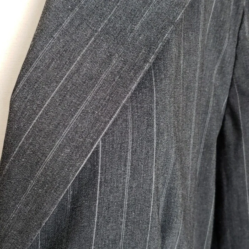 Michael Kors Heather Gray & White Striped‎ Blazer Suit Jacket- Size 14